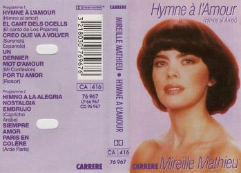 Cassette audio hymno al amor 1990